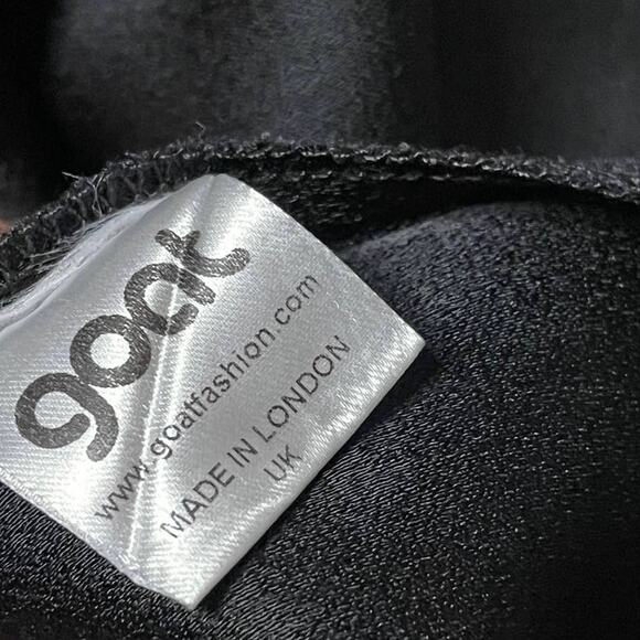 Goat Made in UK Lola Gathered Wool-crepe Mini Dress In Black - sz 2, flawed - Picture 8 of 11